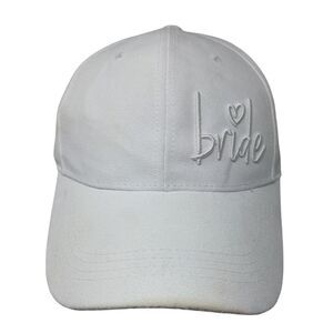 Bride Slideback Hat White One Size Adjustable Embroidered Miss To Mrs Faux Suede